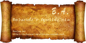 Beluzsár Apollónia névjegykártya